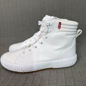 Levis Womens Size 7.5 White Olivia High-Top Sneakers Casual Shoes